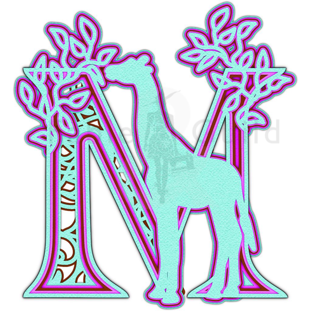 Download Best 3d Giraffe Letter Svg M Cutting File Fable Guild