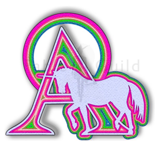 Rainbow Unicorn Letter SVG Cut File A