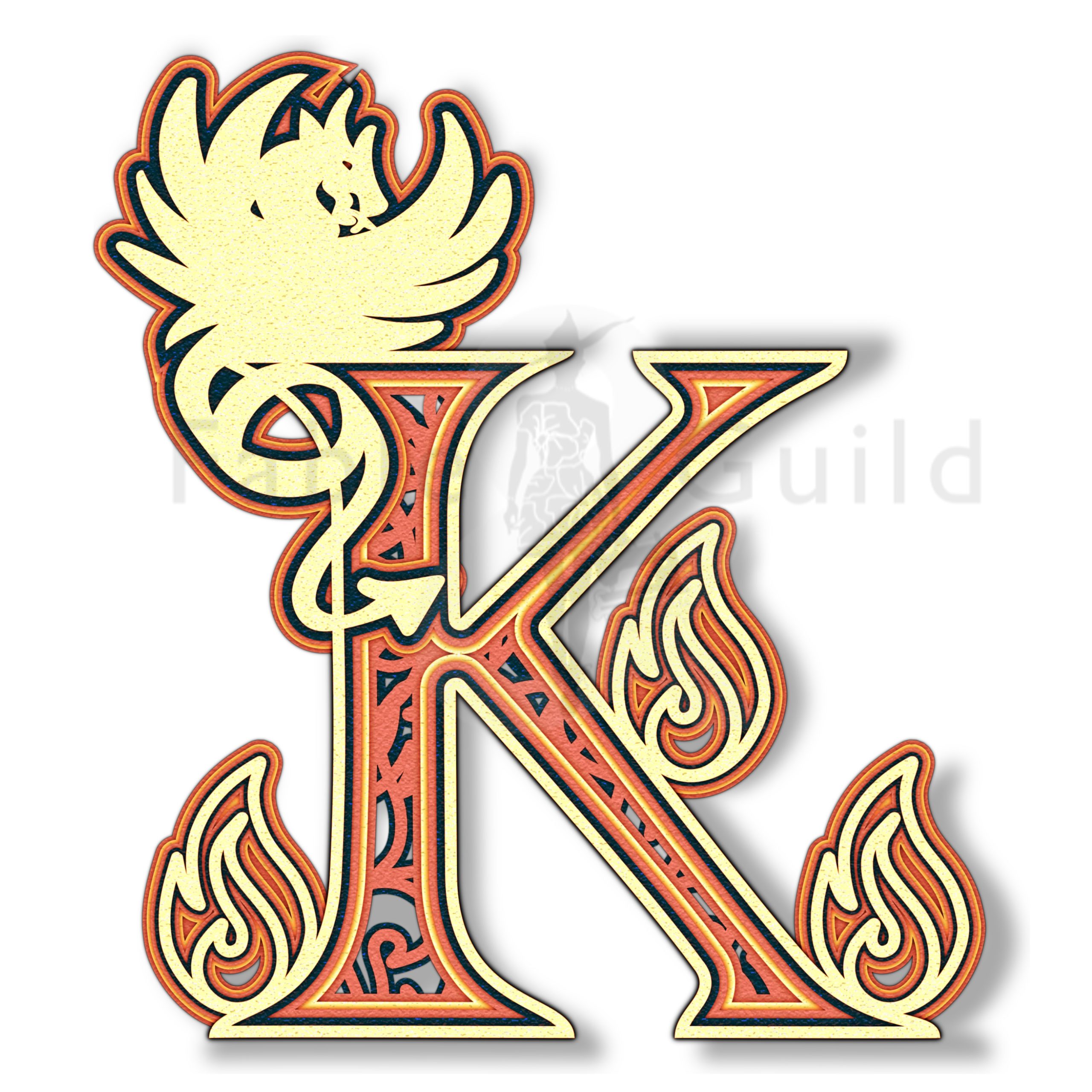Download Cool 3d Drakko The Dragon Svg Letter K Fable Guild