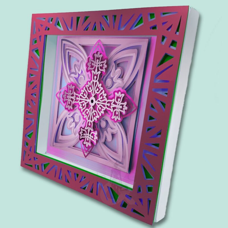 3D Mandala SVG Shadow Box Picture Frame