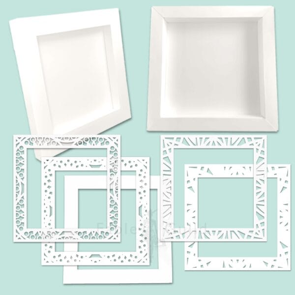 Square frame and stand svg templates - shadow box frame svg