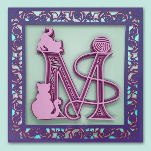 3D Wild Rose SVG Shadow Box Picture Frame