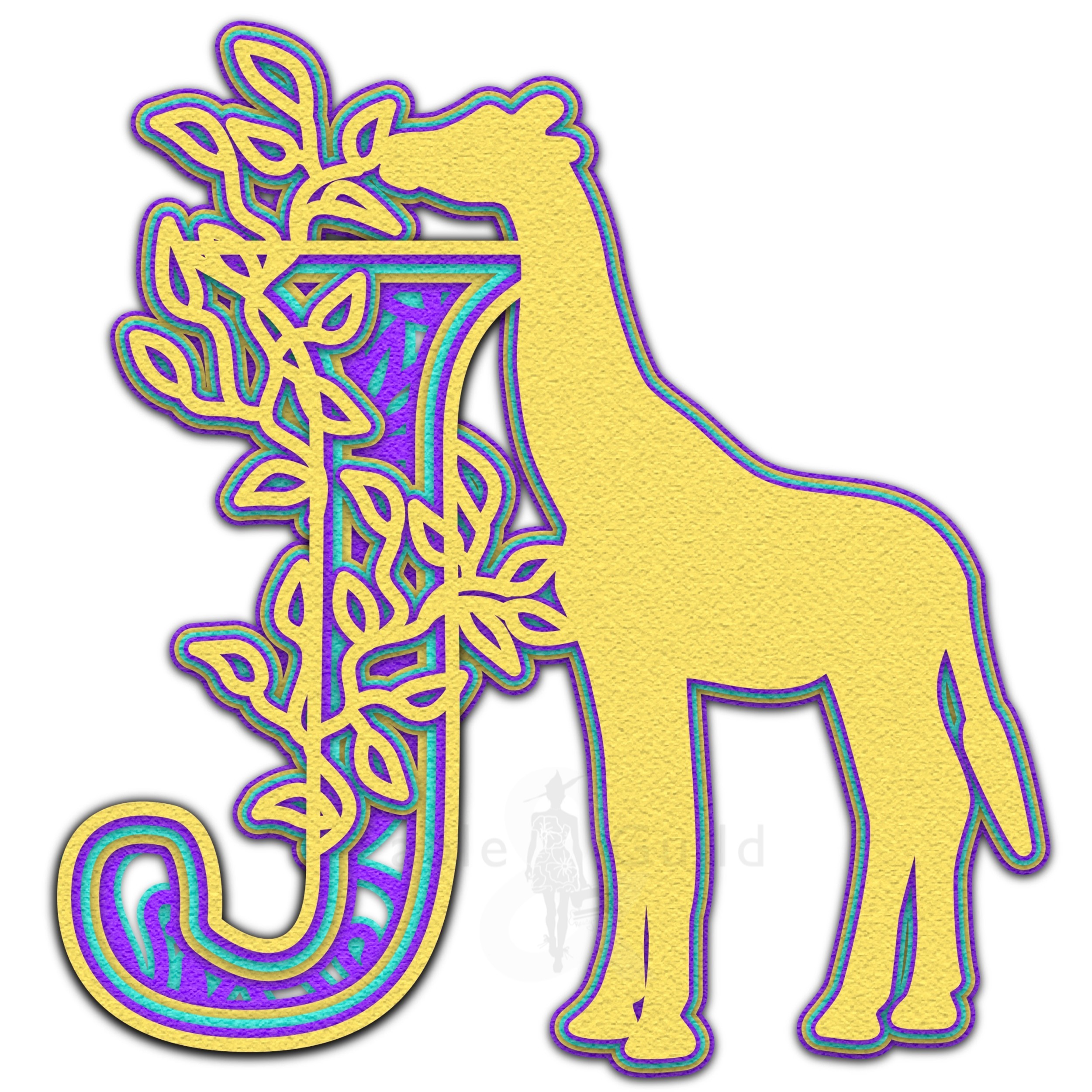 Giraffe Alphabet Letter J Svg Cut File Fable Guild