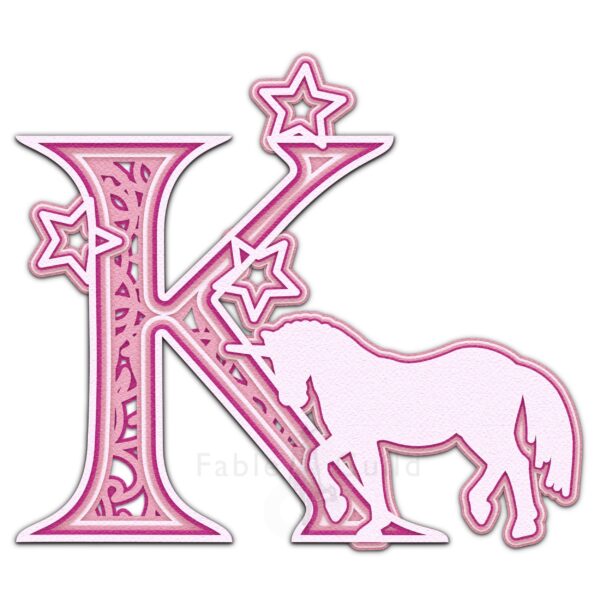 Star the Unicorn Cut File Letter- K