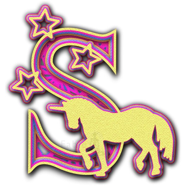 Star the Unicorn - Letter S - Unicorn SVG File Brother Scanncut