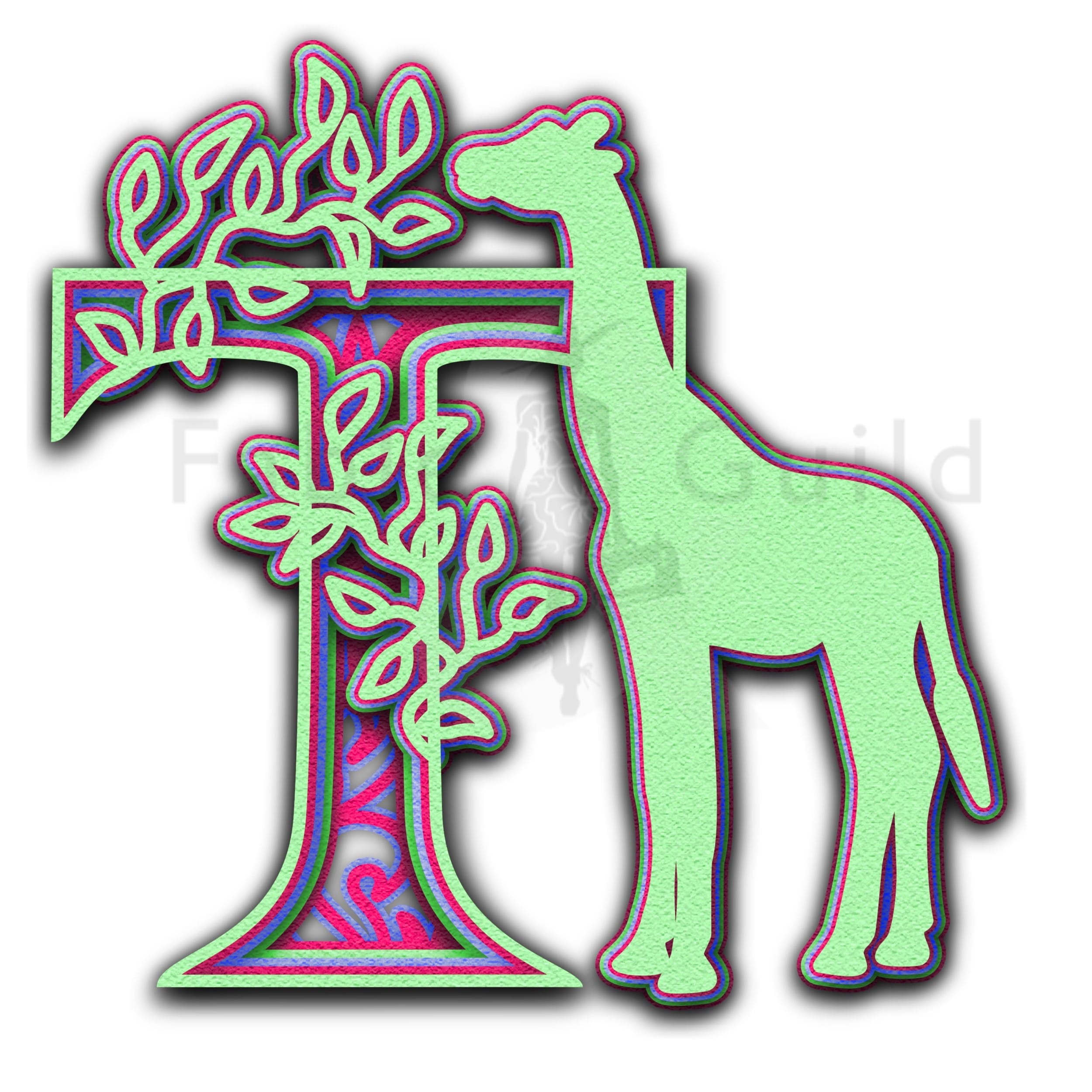 Download Giraffe Svg Alphabet Letter T 3d Cut File Fable Guild