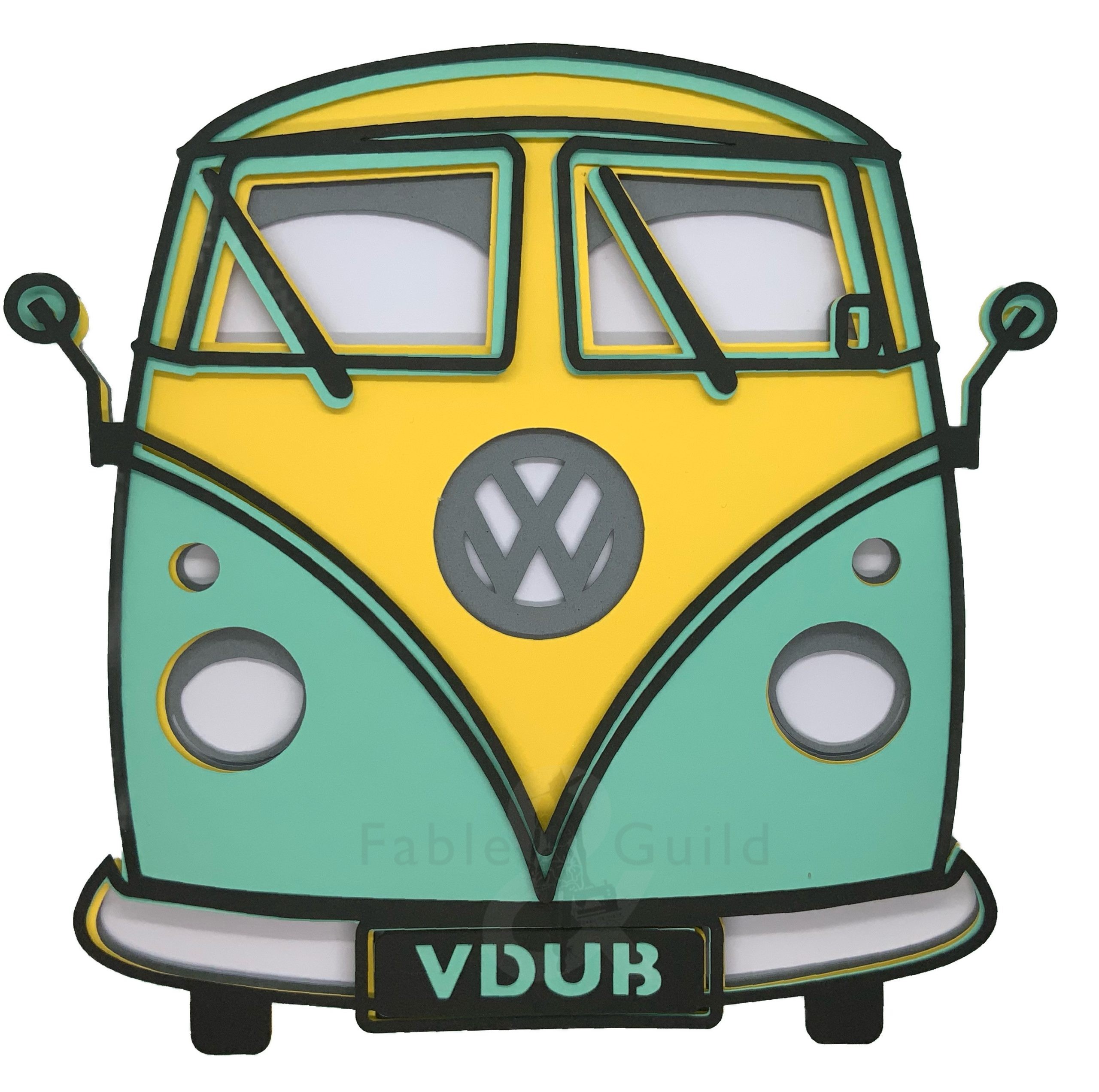 Download Cool Stunning 3d Vdub Vw Camper Svg Fable Guild