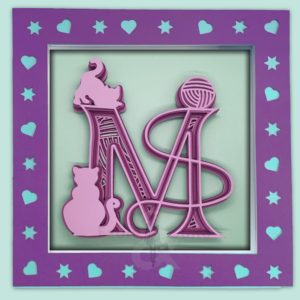 3D Hearts 'N Stars SVG Shadow Box Picture Frame