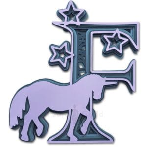 3D Multi-Layered Cut File Star the Unicorn - Letter F