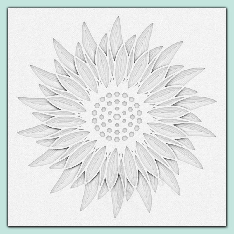Happy Life Sunflower - A 3D Sunflower Cricut Cut File