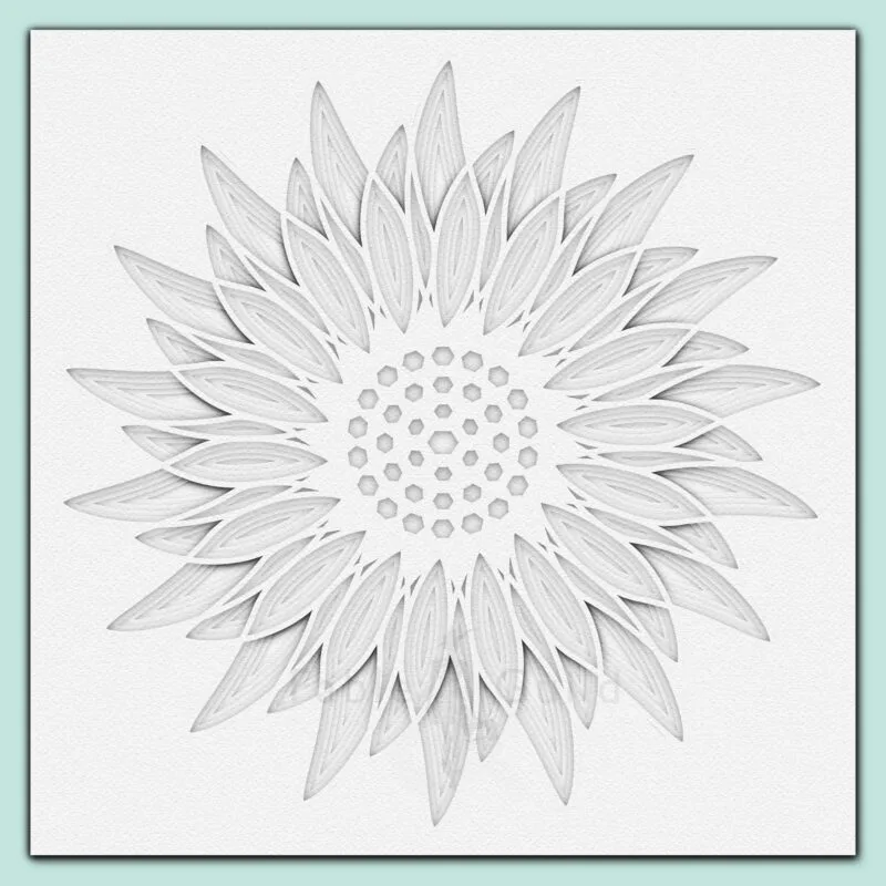 Happy Life Sunflower - A 3D Sunflower Cricut Cut File