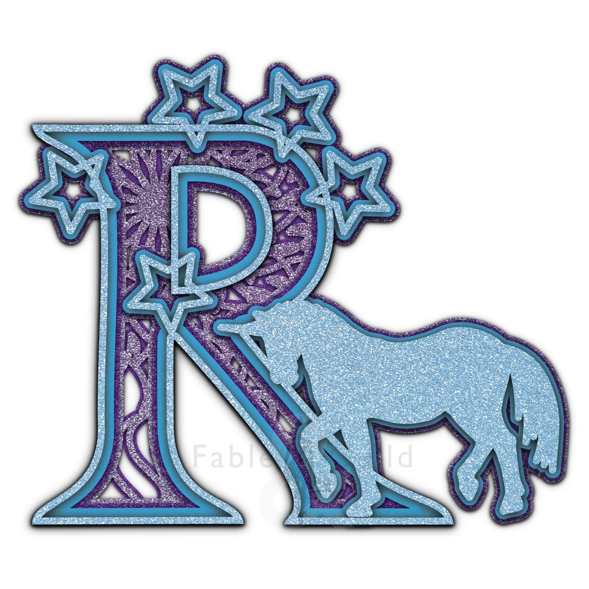 Letter R Star Pattern Star the Unicorn - Alphabet Letter R - Fable & Guild