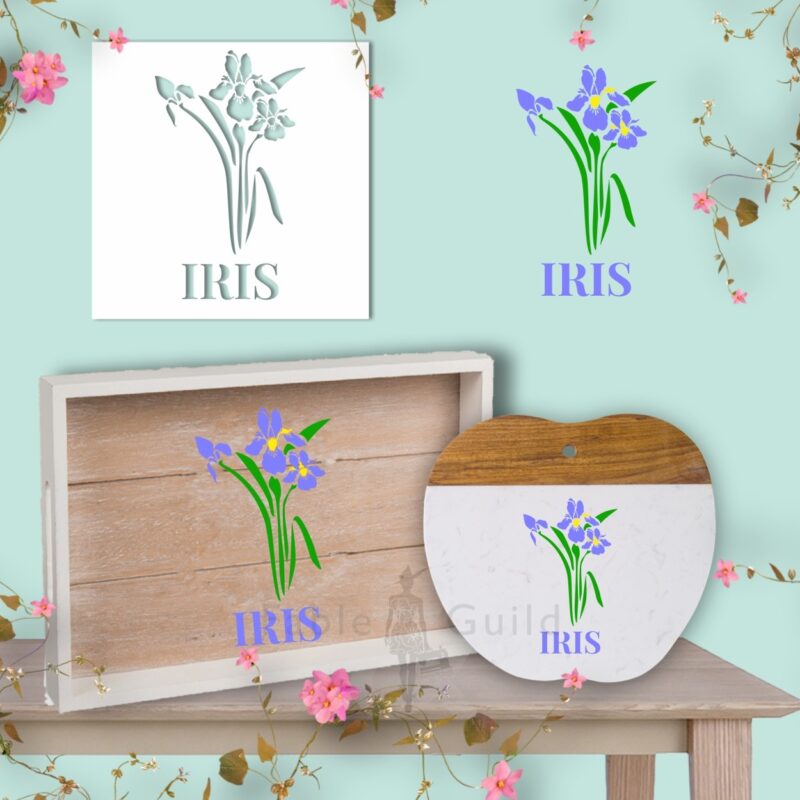 Botanic Iris Stencil