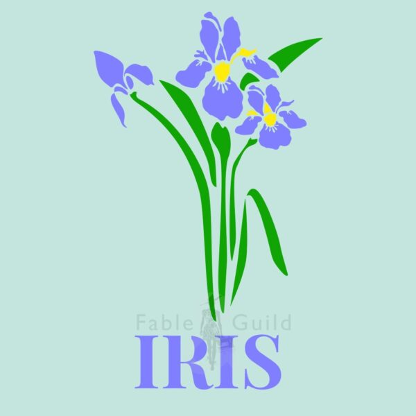 Flower Stencil SVG - Botanic Iris Stencil