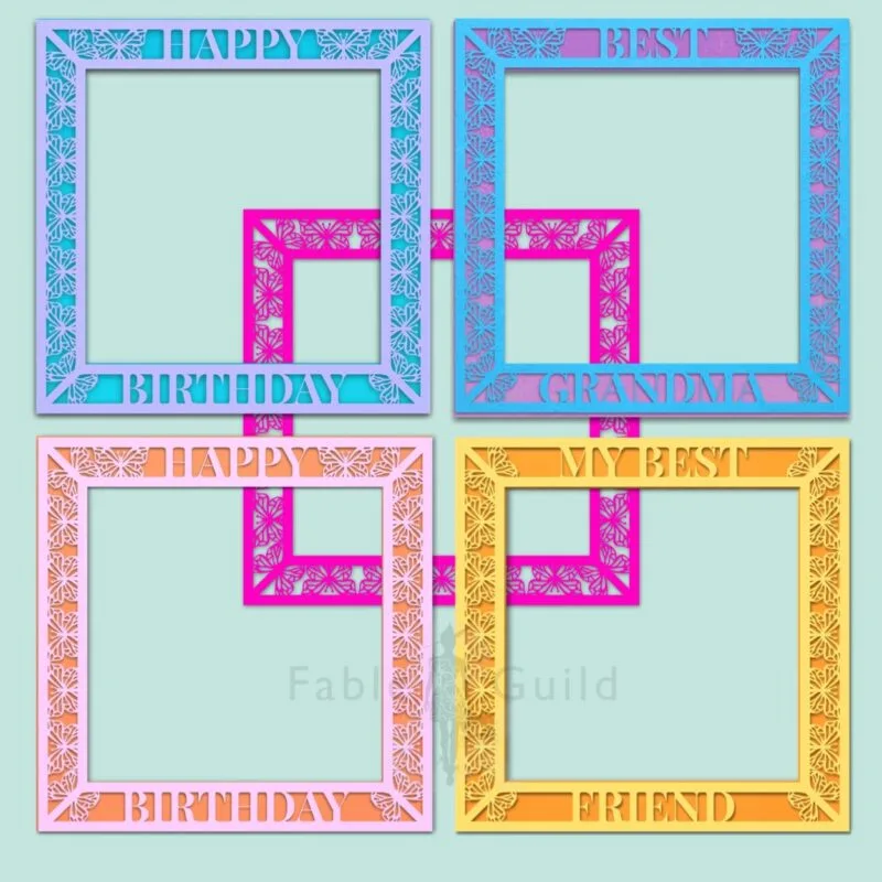 3D Butterfly Celebration SVG Shadow Box Picture Frame