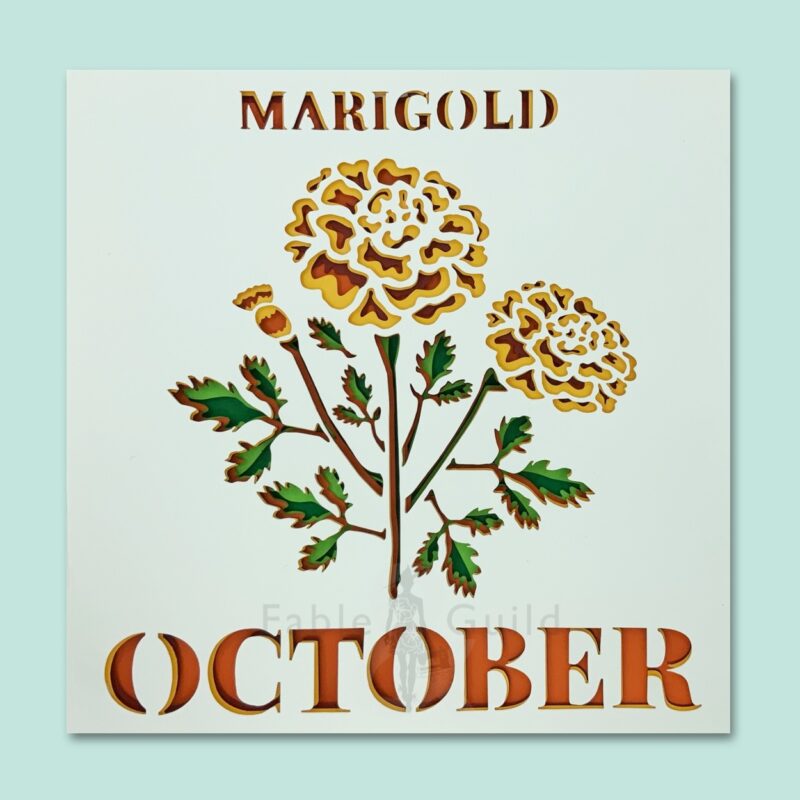 Birth Month Flower - October Marigold - flower SVG cutting file