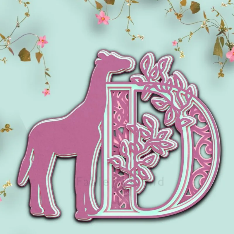 Gille The Giraffe SVG Cutting File- Letter D