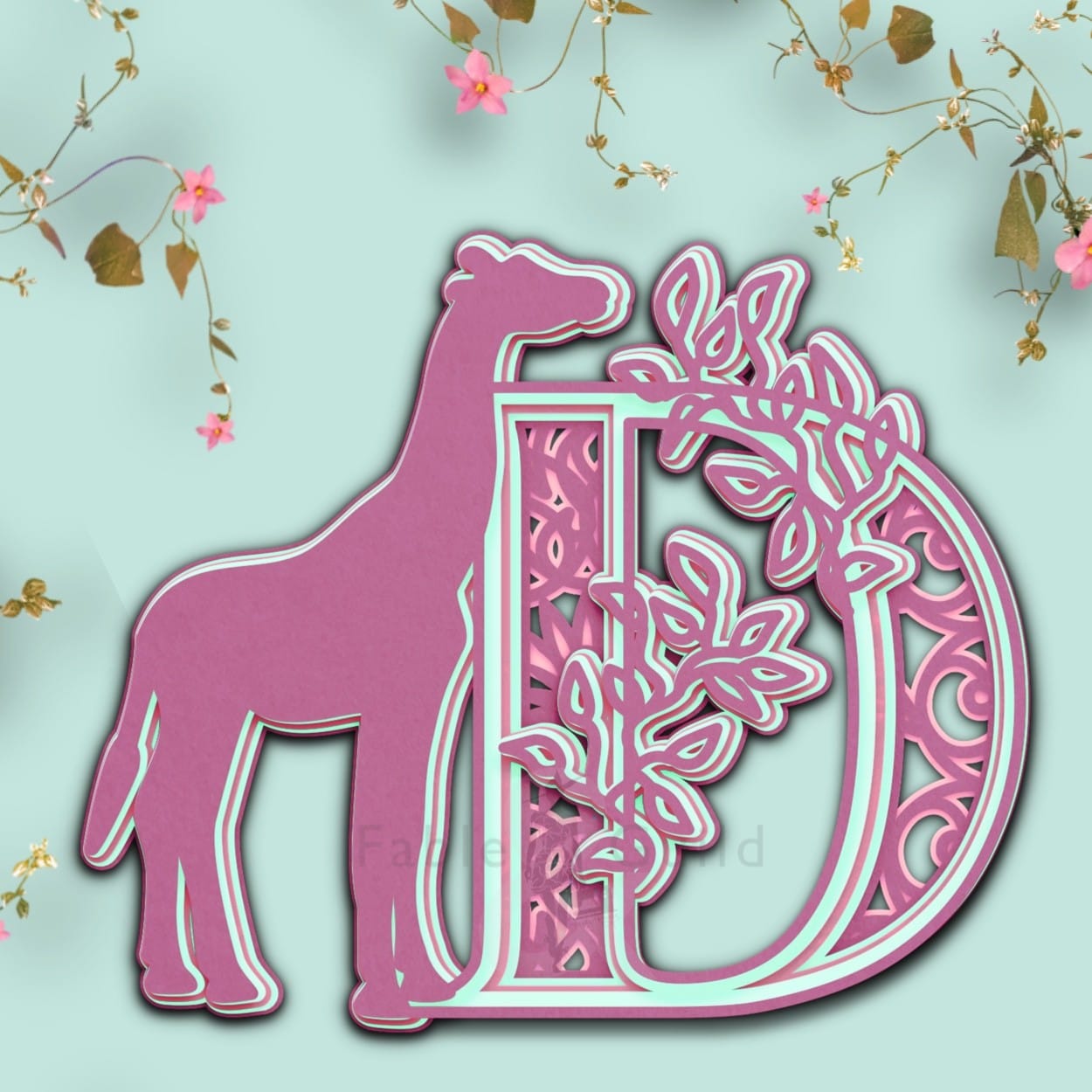 Download 3d Epic Giraffe Svg Cutting File Letter D Fable Guild