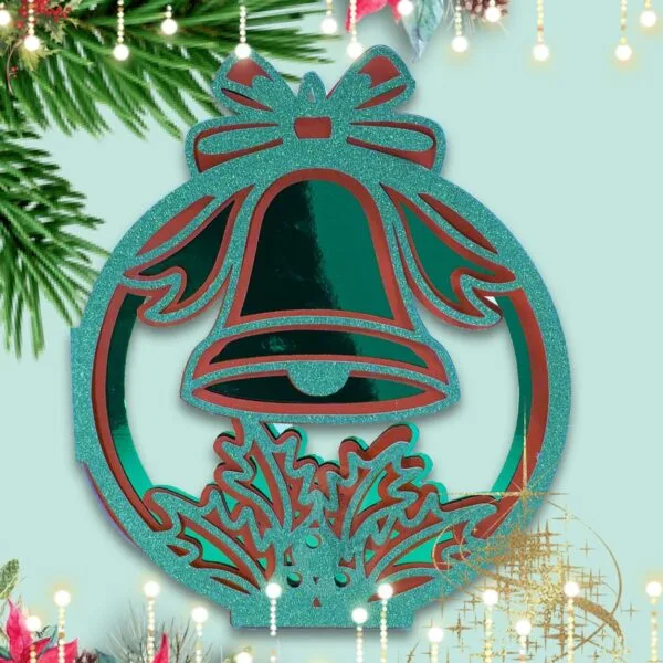 3D SVG Bauble Christmas Card Cut File