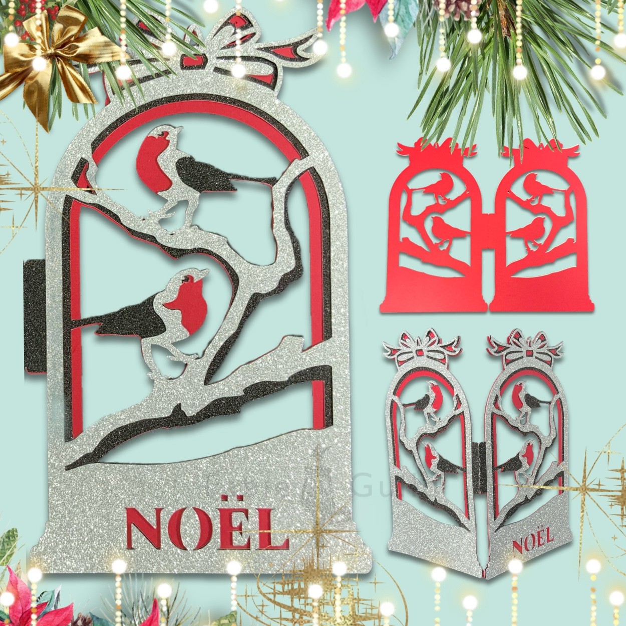 Download Noel Christmas Robin Christmas Card Fable Guild PSD Mockup Templates