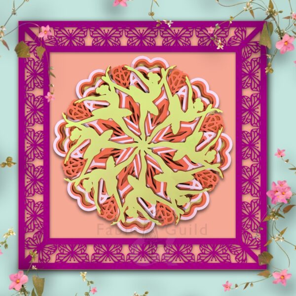 Ballet Dancer Mandala in the 3D Butterfly Celebration SVG Shadow Box Picture Frame