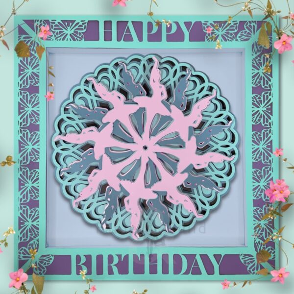 The Ballet School 3D Mandala in the 3D Butterfly Celebration SVG Shadow Box Picture Frame