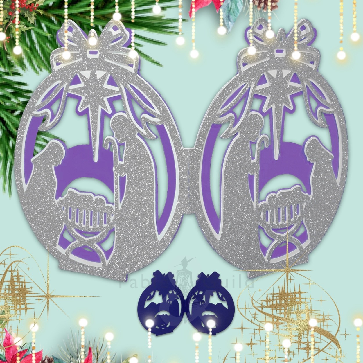 Download The Nativity Bauble Christmas Card Fable Guild SVG Cut Files