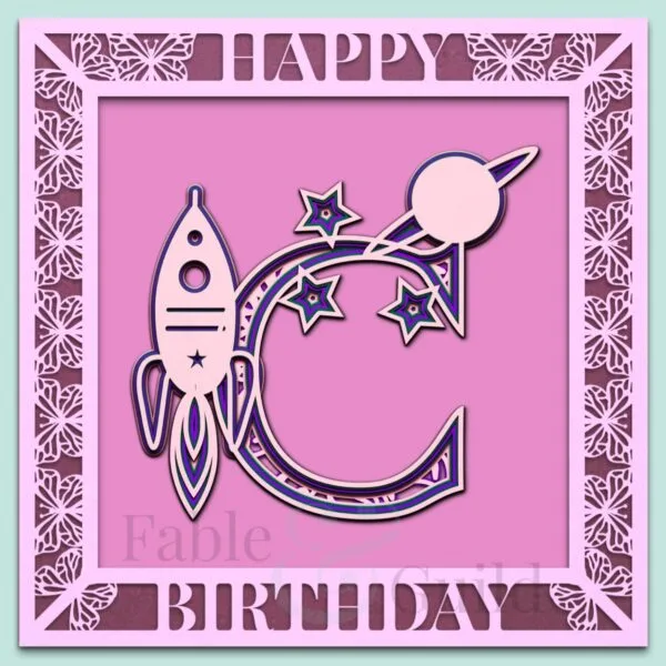Starship Alphabet Letter C - Rocket Ship SVG