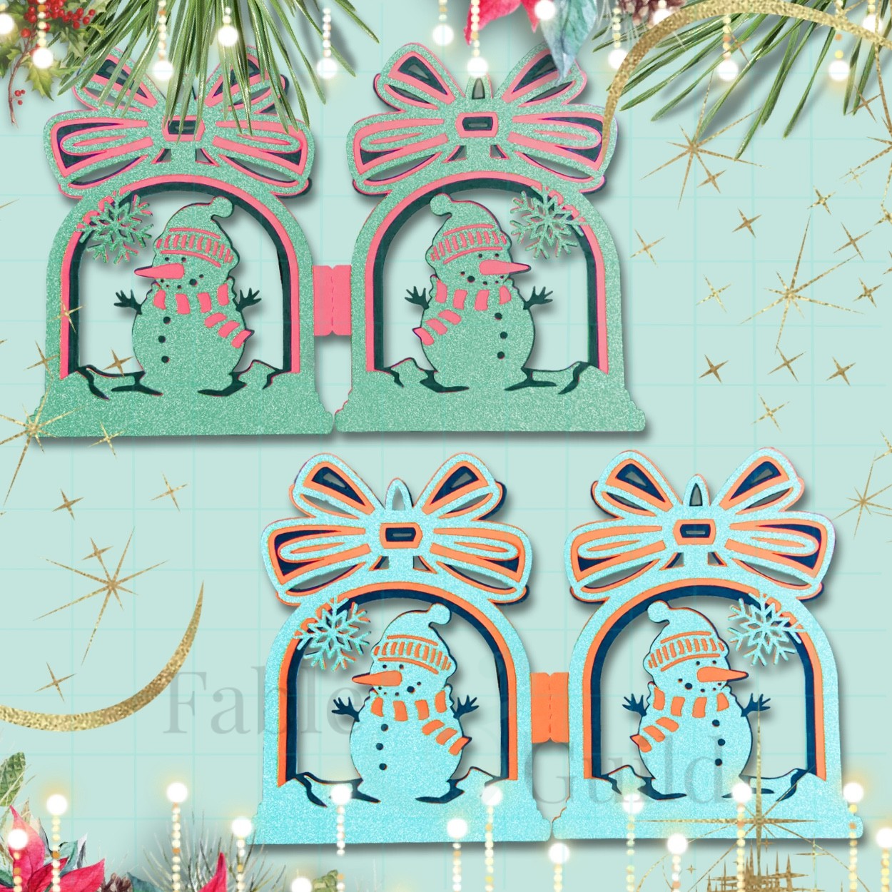 Download Amazing 3d Christmas Snowman Svg Card Fable Guild Yellowimages Mockups