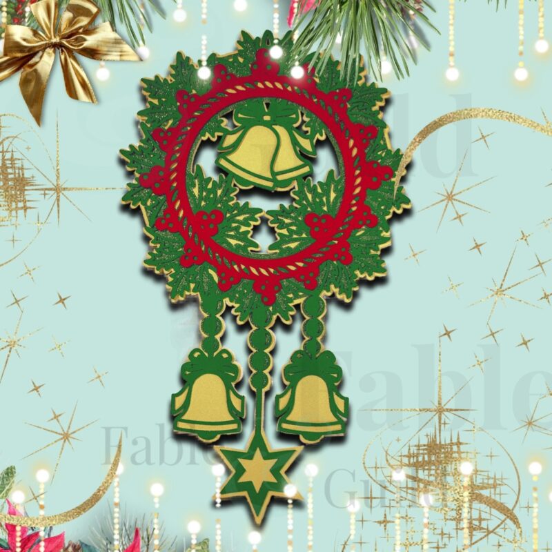 Holly Wreath Christmas Dream Catcher Cut File