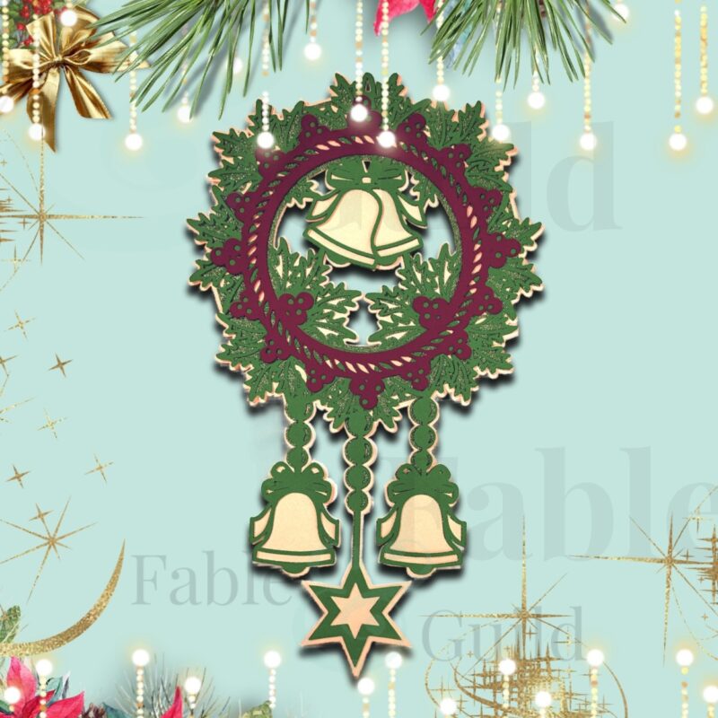 Holly Wreath Christmas Dream Catcher Cut File