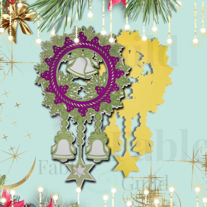 Holly Wreath Christmas Dream Catcher Cut File