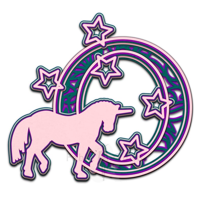 Star the Unicorn SVG Alphabet Letter O