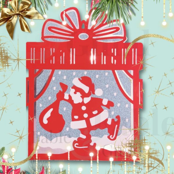 Santa's Present Christmas Card - Santa Cut File Card