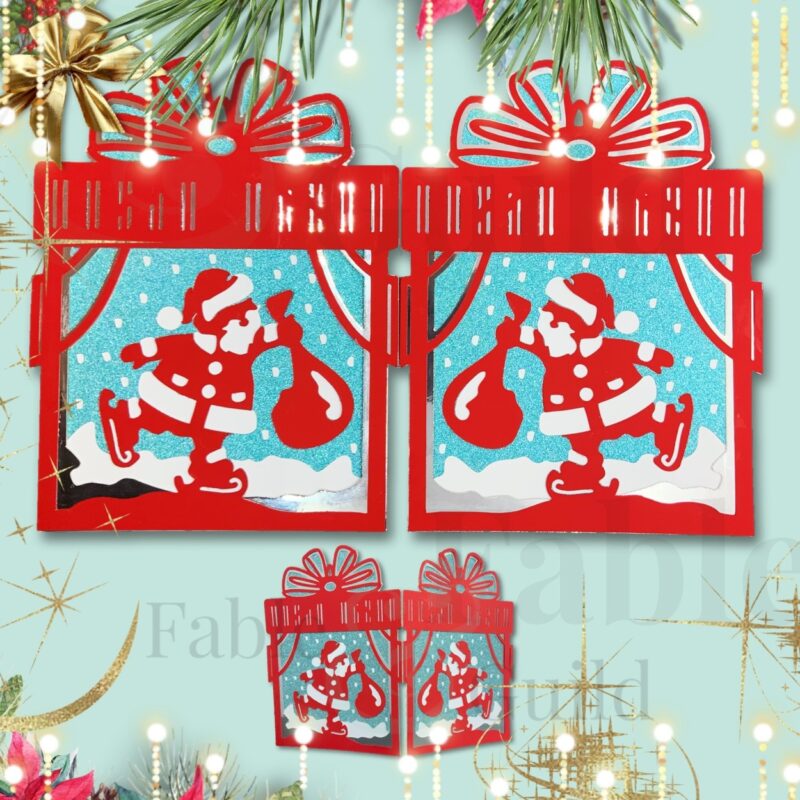 Santa's Present Christmas Card - Santa Cut File Card