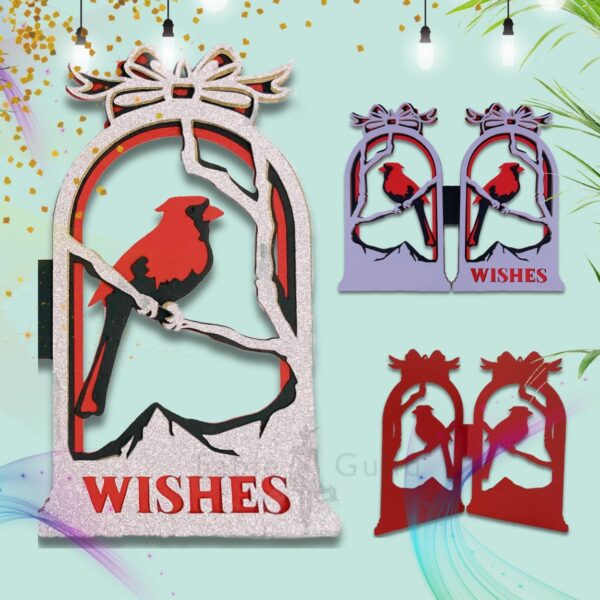 Cardinal Wishes Greeting Card SVG File