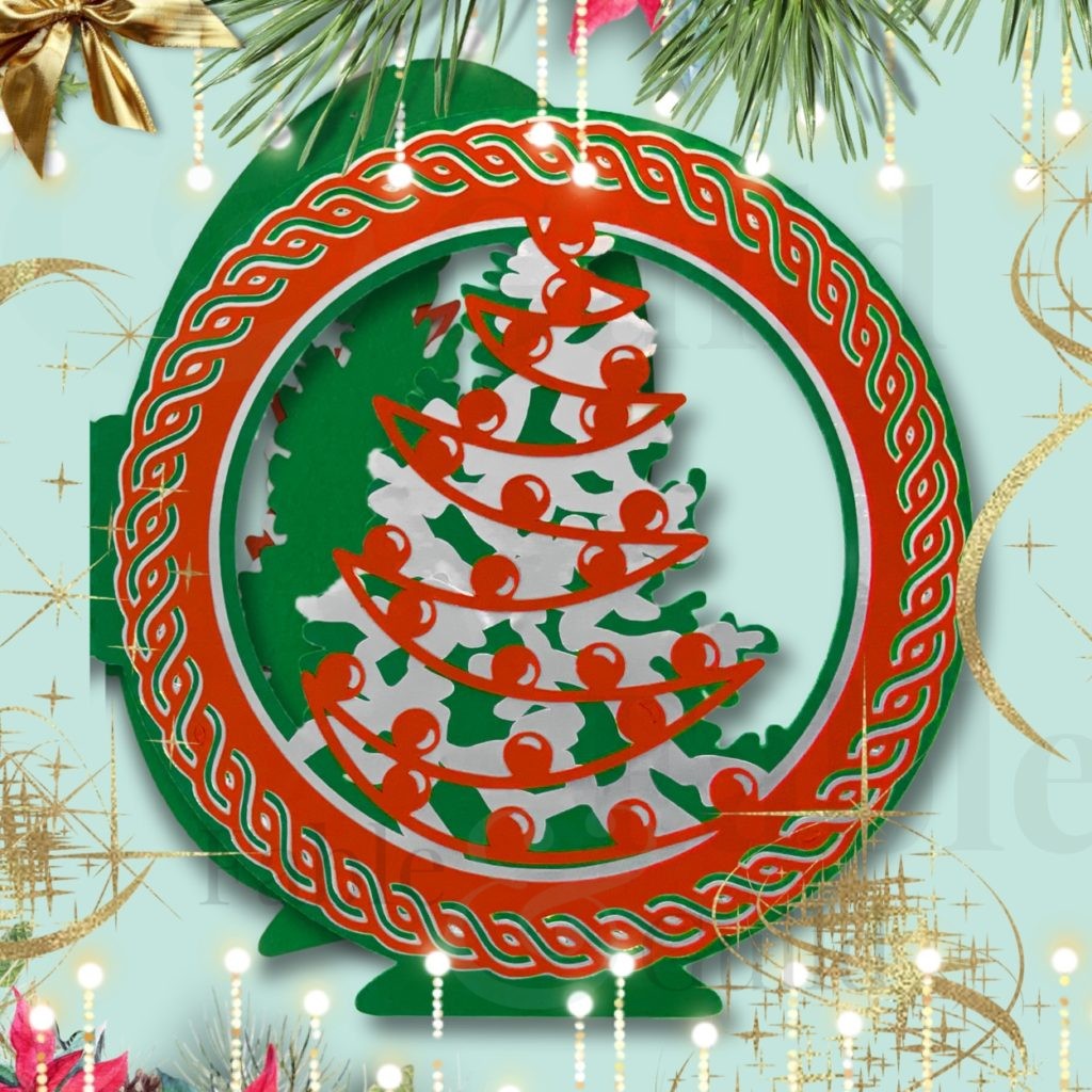 Christmas Tree Charm SVG card - Christmas Cards SVG Files