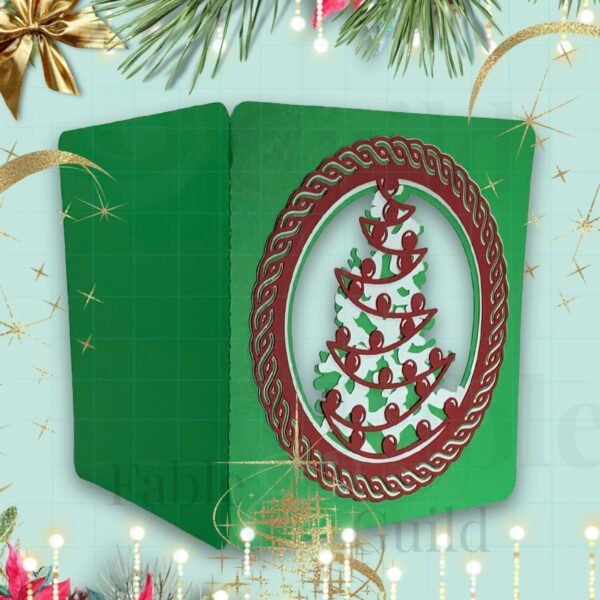 3D SVG Christmas Card - Xmas Tree Wishes