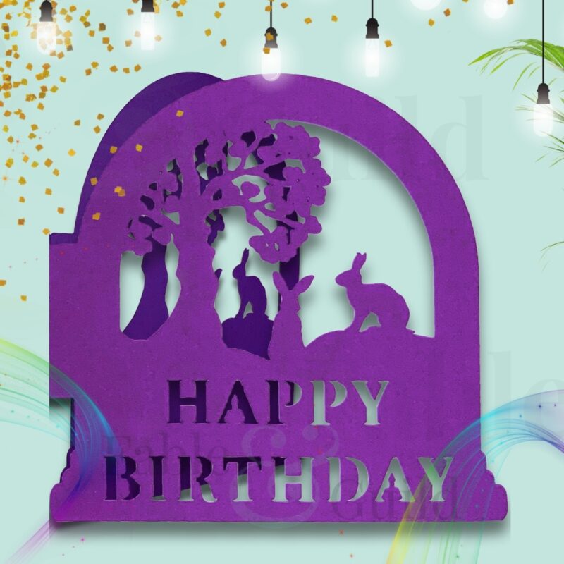 Happy Birthday Hare Birthday Card Cut File
