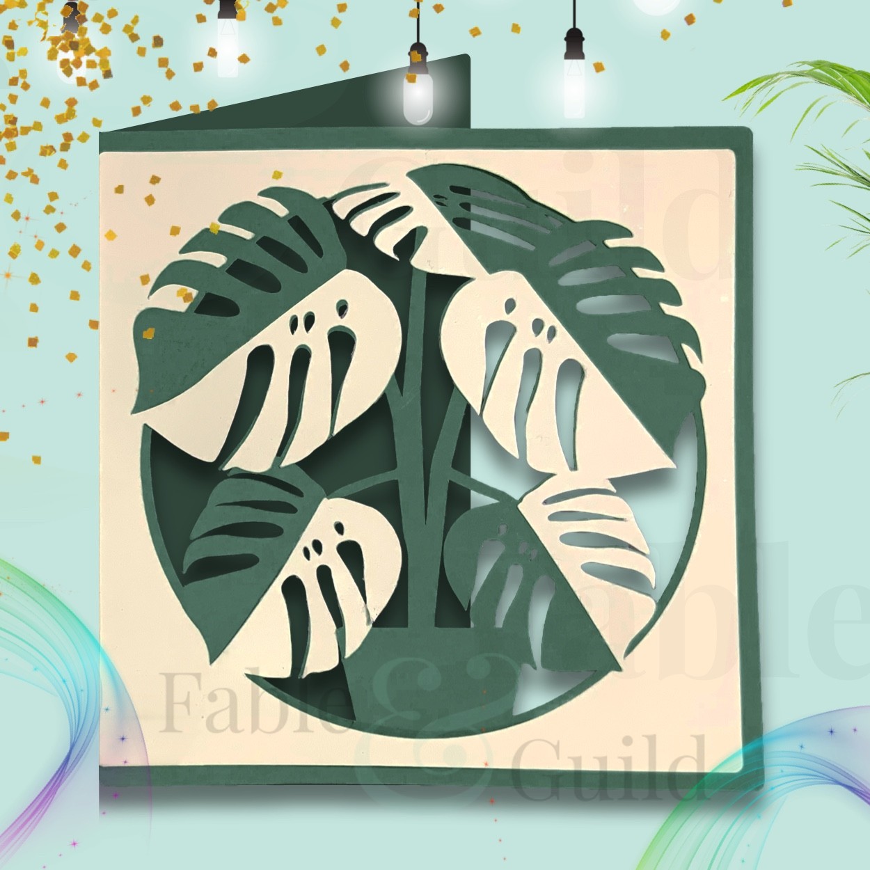 Download Beautiful Monstera Leaves Svg Birthday Cards X2 Fable Guild