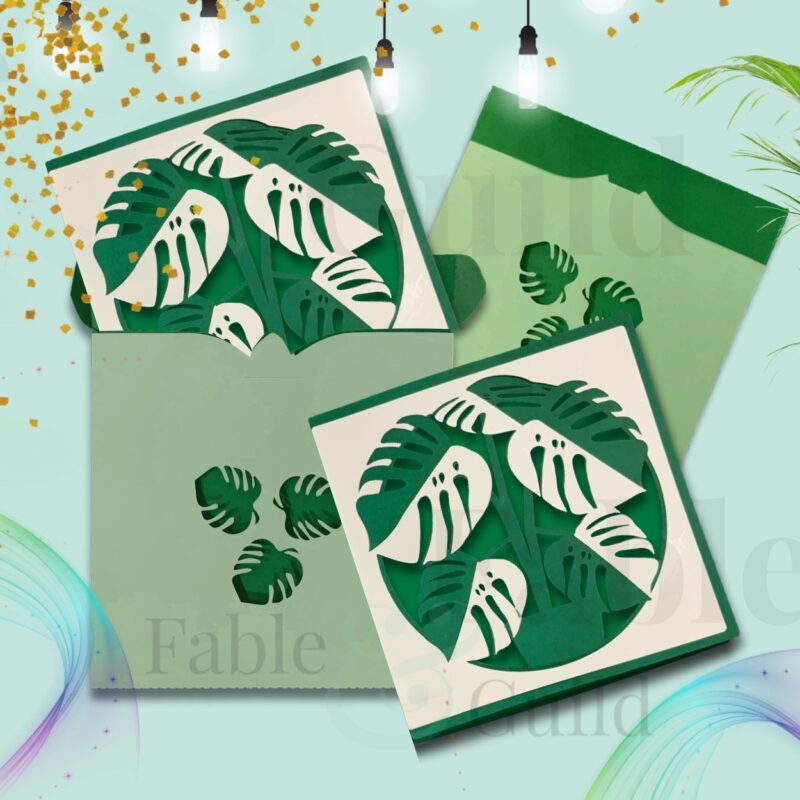 Monstera Stunner For You and Blank Greeting Leaf SVG Card