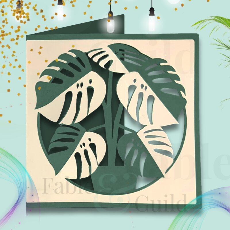 Monstera Stunner For You and Blank Greeting Leaf SVG Card