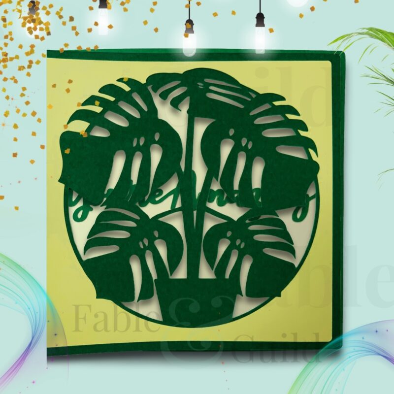 Monstera You're Amazing Card - Monstera Leaves SVG Card Cut File