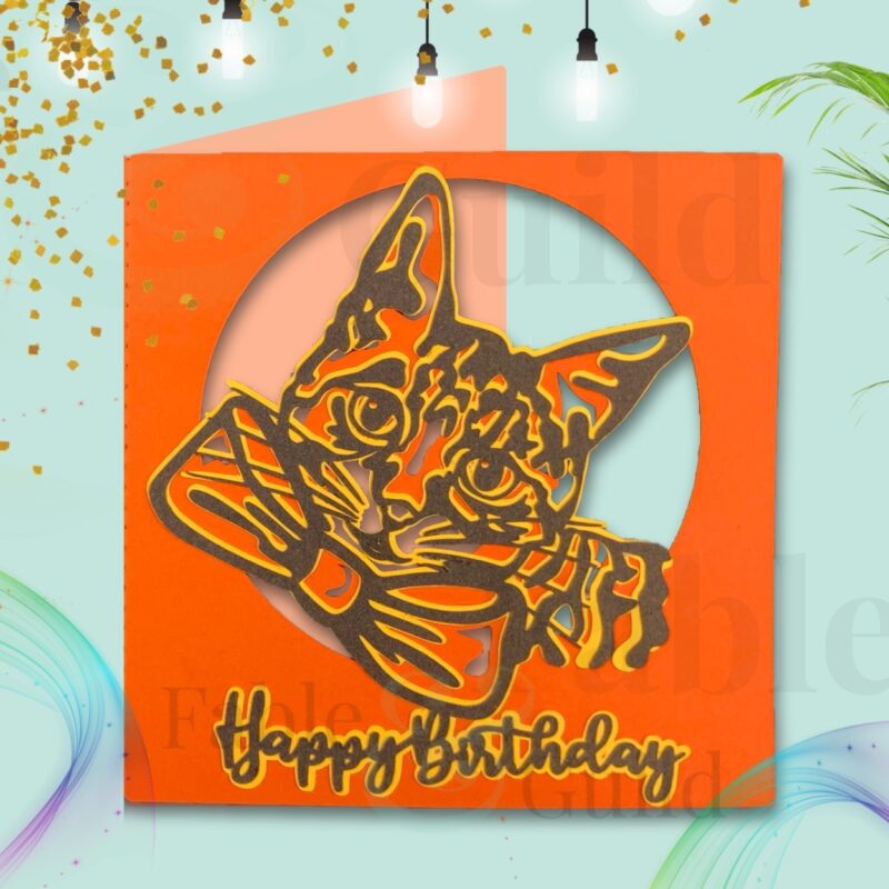 Chloe the Cat SVG Birthday Card