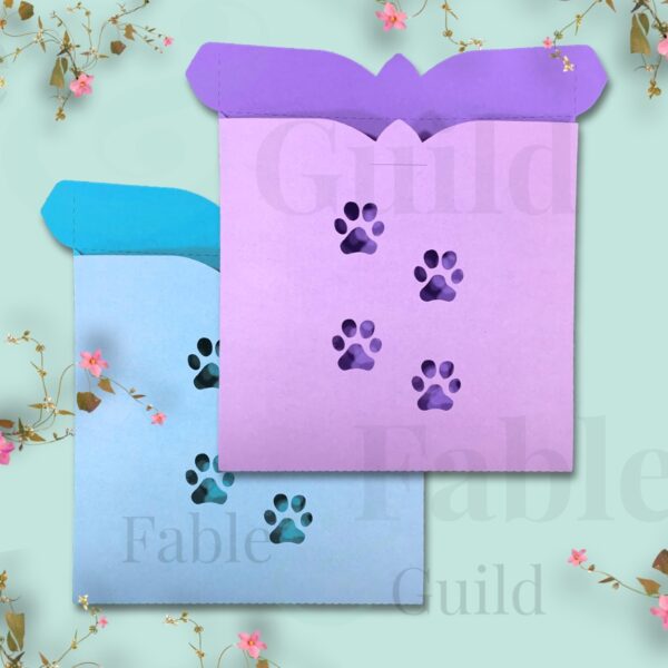 Cutie Dog Paws Square SVG Dog Envelope cut file template