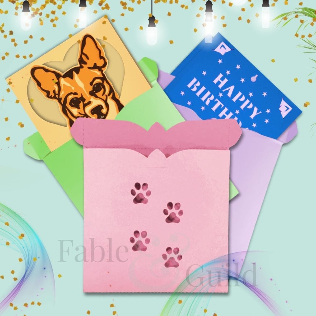 New Cute SVG Dog Envelope Cut File 13 - Fable & Guild