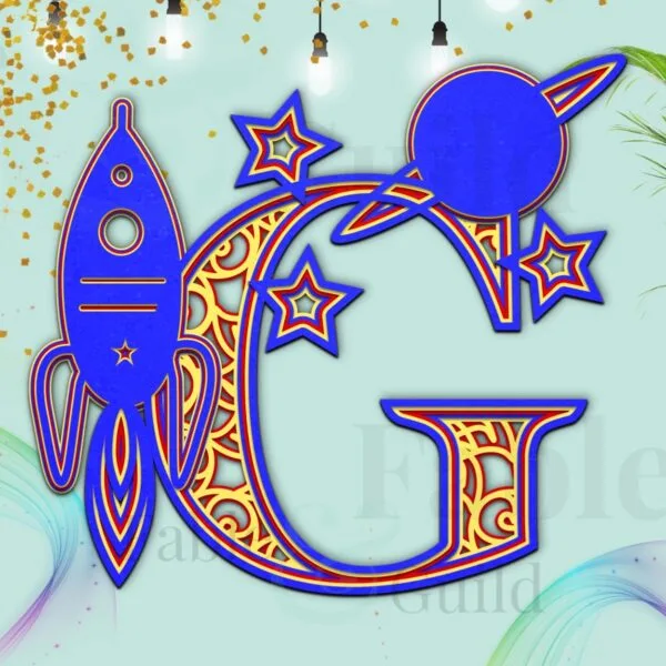 Space Ship SVG Cut File Letter G