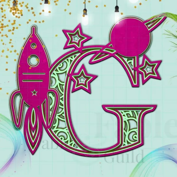 Space Ship SVG Cut File Letter G
