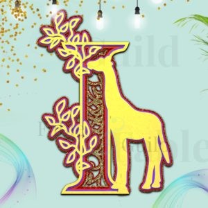 Gille the Giraffe Letter Cut File I