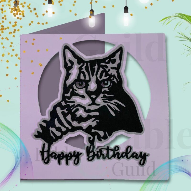 Kitten Jo - Kitten Birthday Card Cut File